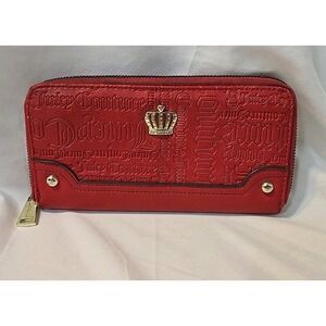 Juicy Couture Red Wallet Juicy Couture Cardholder Handbag Wallet Gold Crown‎